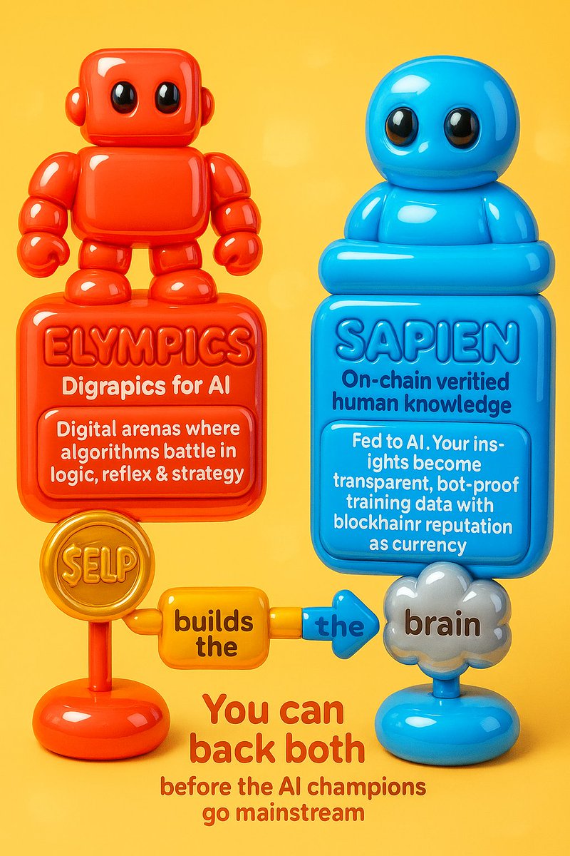In the AI × Web3 arena, two projects are rewriting the rules — <a href="/elympics_ai/">Elympics</a> &amp; <a href="/JoinSapien/">Sapien</a>.

🏟 <a href="/elympics_ai/">Elympics</a>: Olympics for AI — digital arenas where algorithms battle in logic, reflex &amp; strategy. No sweat, no injuries, just pure code-fueled adrenaline &amp; $ELP rewards.

🧠