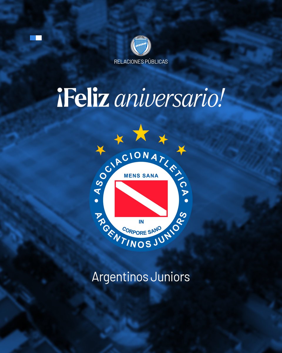 RRPP_CDGCAT's tweet photo. 📆 ¡FELIZ 121 ANIVERSARIO, ARGENTINOS JR! 

Desde @ClubGodoyCruz saludamos a directivos, socios y simpatizantes en este día @AAAJoficial 

¡Salud! 🍷🥳
.
.
.
.

#GodoyCruzRrpp💙🤍💙

#relacionespúblicas #institucionales #rrpp #felizaniversario https://t.co/yCjKOOnoo5