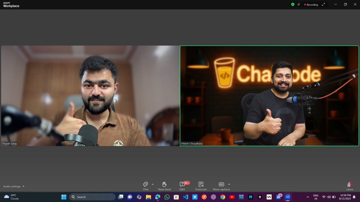 RajaBijoriya's tweet image. Day 3 of #GenAI JS Cohort with #ChaiOrCode ☕💻
Today’s brain workout:
🤖 Intro to AI Agents
📡 Real-time data magic
Assignment: Build a CLI agent that clones any website’s frontend 😅
Brain usage: 100% ⚡
Coffee level: Unlimited ☕😂
@Hiteshdotcom @piyushgarg_dev