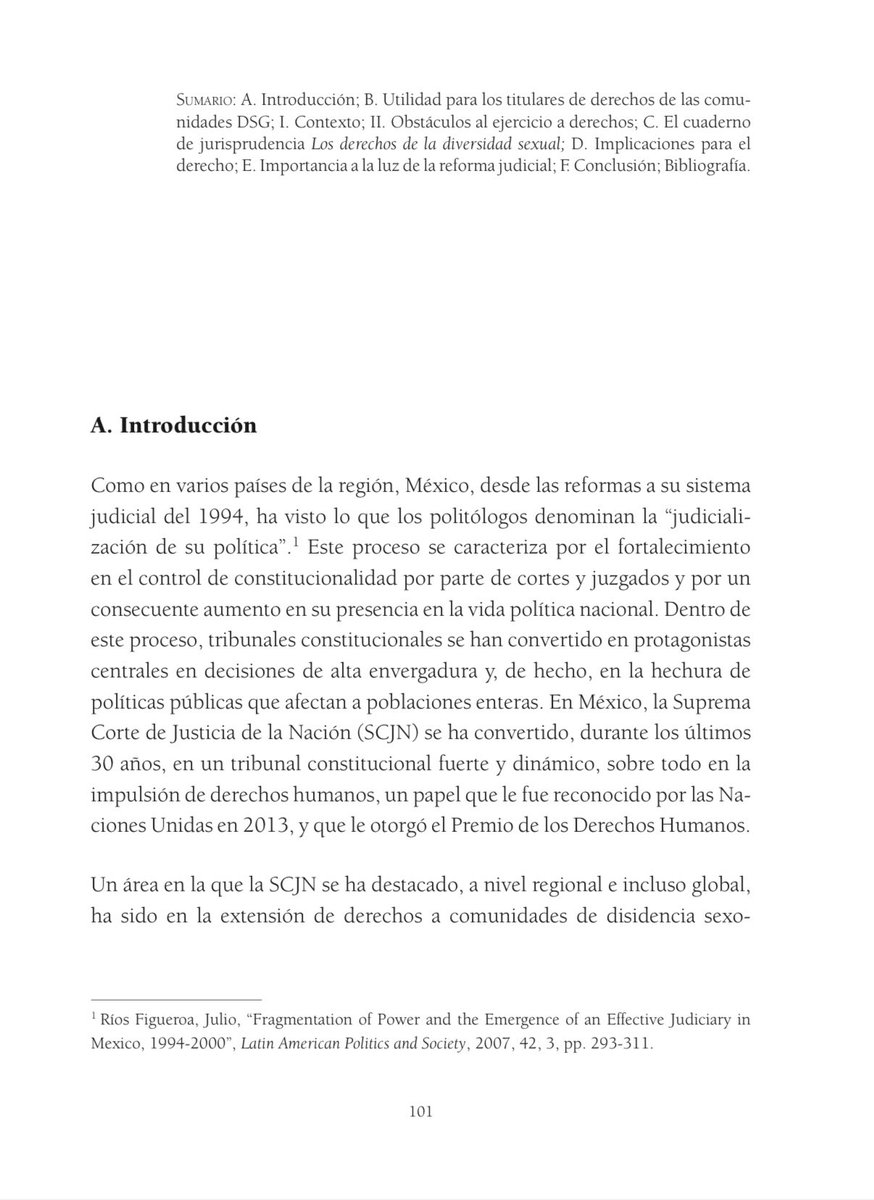 Con mi querido Jordi Díez escribí un capítulo en La doctrina constitucional de la SCJN.

La reforma al Poder Judicial trae incertidumbre.

Los derechos de las diversidades necesitan precedentes sólidos, claros y bien comunicados para evitar retrocesos.

Revisar críticamente es