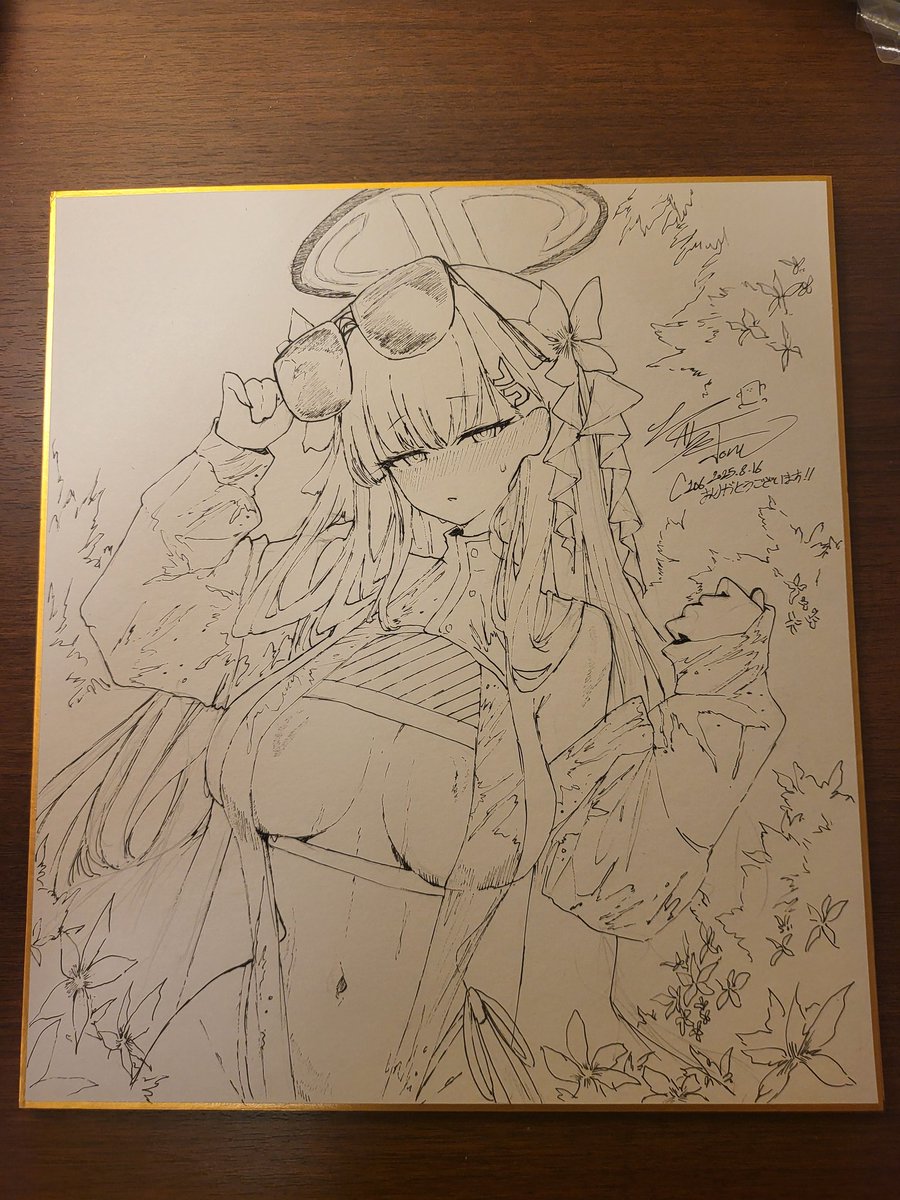 ついさっき思い付いた当日のイベントで上げる予定の色紙を３時間で描いたのでこちらをどうぞ