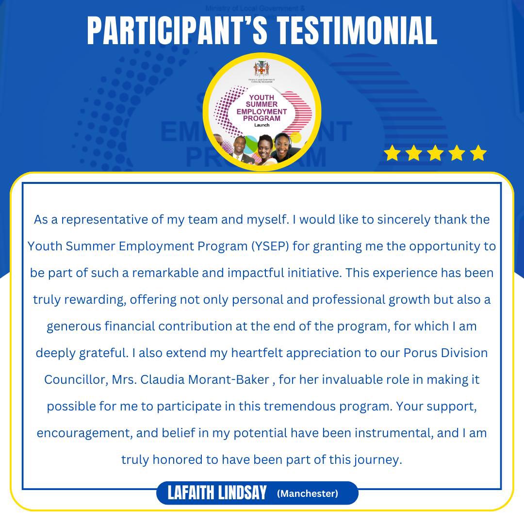 LocalGovJa's tweet image. If you missed this year’s #YSEP intake, get ready for next year. Lafaith Lindsay, a participant from Manchester had a very rewarding experience being a part of the 2025 Cohort. #LocalGovAtWork