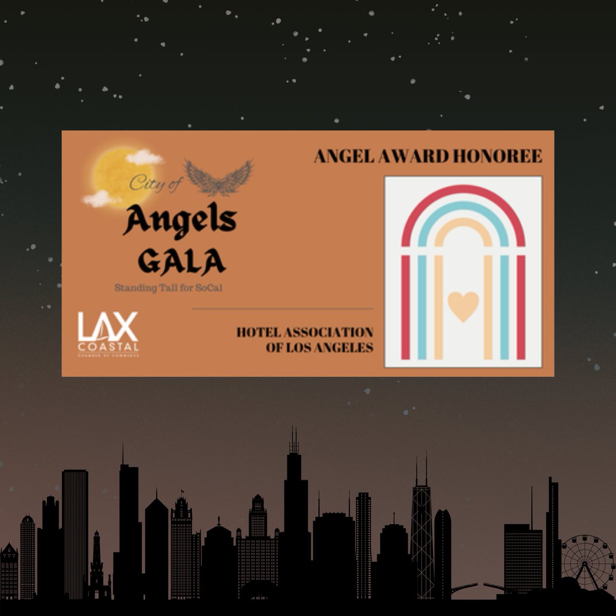 We’re honored to announce that the Hotel Association of Los Angeles will receive the Business Advocacy Award at the 17th Annual City of Angels Gala: Rising Up for SoCal, presented by the LAX Coastal Chamber of Commerce! ✨

Learn more &amp; get your tickets: tinyurl.com/45xre5xk