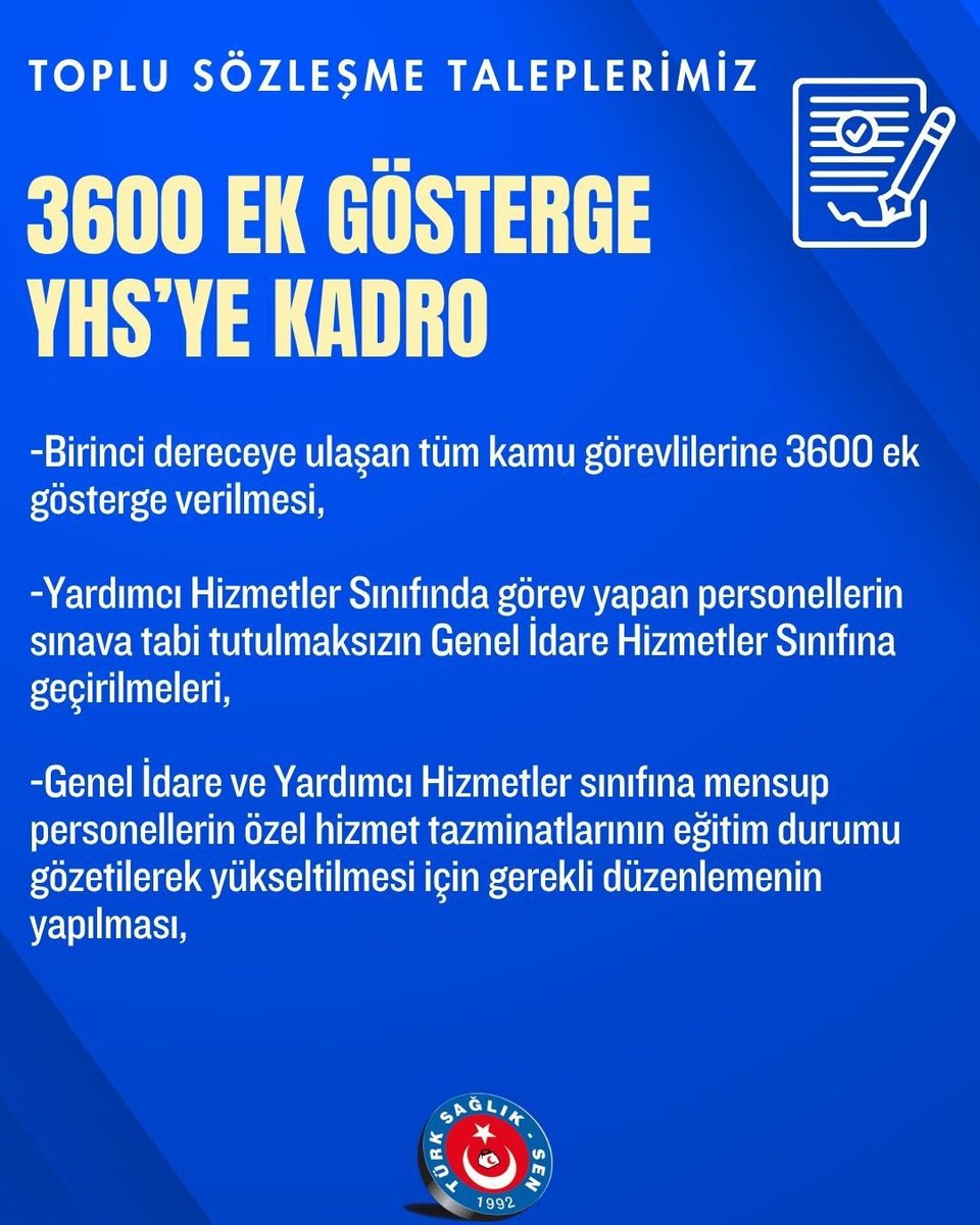 Temel taleplerimizden 3600 ek gösterge, YHS'ye kadro #MemurHakkınıİstiyor