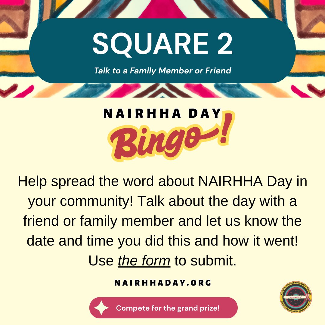 Let's Play Bingo! 
Check out the NAIRHHA Day Website for more details: nairhhaday.org/2025-nairhha-d…
