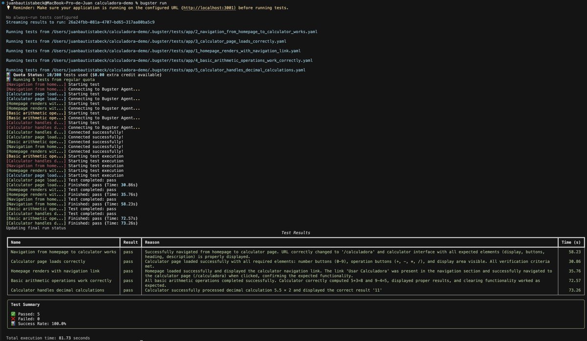 Parallel testing locally → 5/5 passed → 81s total. Zero fluff, pure speed