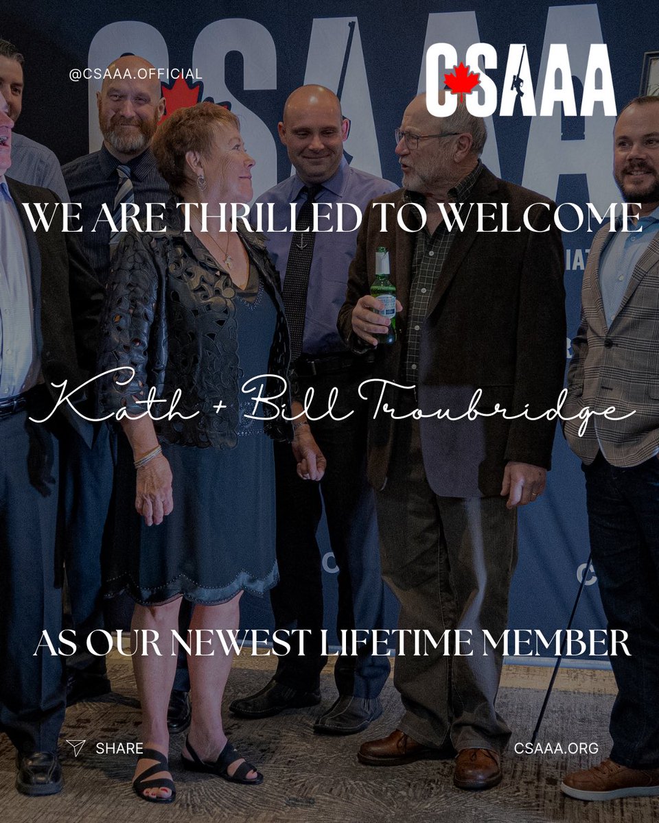 Canadian Sporting Arms and Ammunition Association (@csaaaofficial) on Twitter photo The CSAAA is proud to welcome Kath and Bill Troubridge as Lifetime Members.
As the founders of Excalibur Crossbow, Kath and Bill have made an incredible impact on the outdoor and hunting community and industry in Canada. The CSAAA is proud to welcome Kath and Bill Troubridge as Lifetime Members.
As the founders of Excalibur Crossbow, Kath and Bill have made an incredible impact on the outdoor and hunting community and industry in Canada.