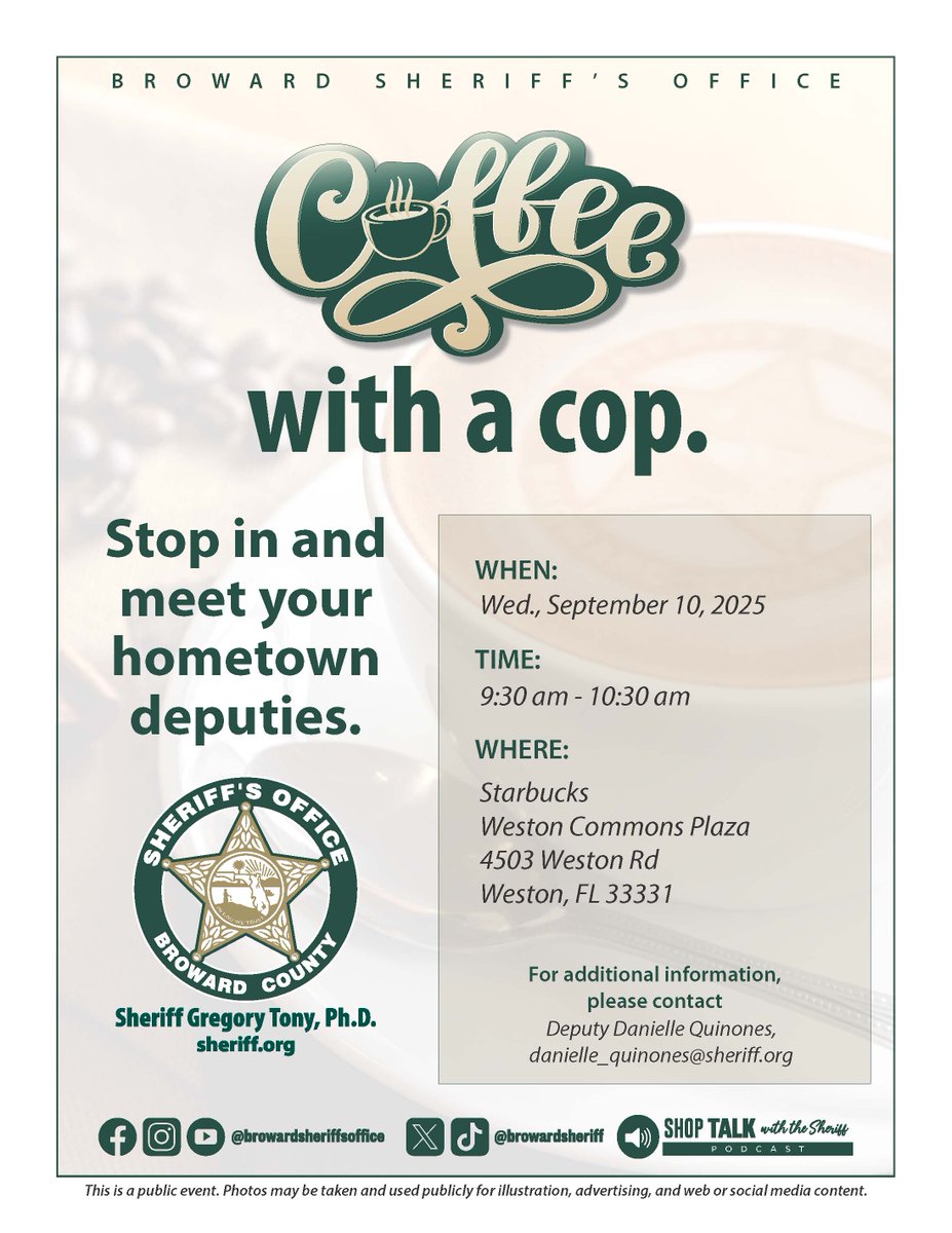 Broward Sheriff's Office Weston District (@bsoweston) on Twitter photo 