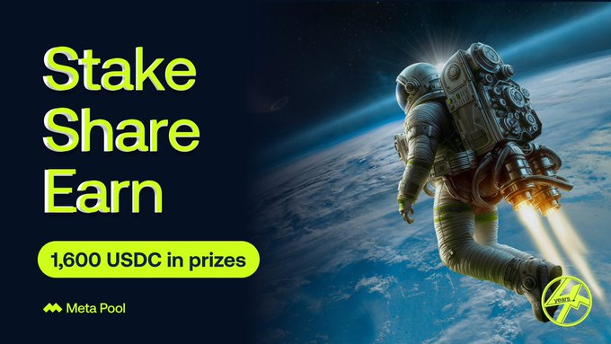 Meta Pool is turning staking into a friendly race.

Invite friends to stake any of the 7 supported native tokens in <a href="/meta_pool/">Meta Pool</a> , and each time they do, your points climb higher.

The stakes? A share of $1,600 in rewards.
The more they stake, the more you earn.

The clock’s still