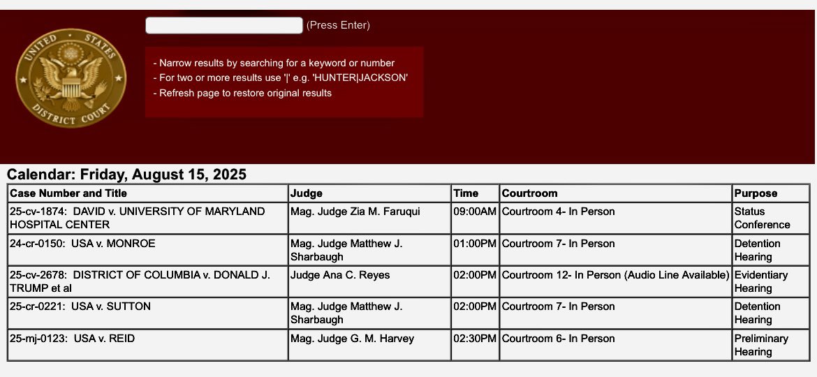 The <a href="/DCAttorneyGen/">AG Brian Schwalb</a> has taken Trump to Court! You can listen live to today’s 2:00 PM hearing at the US District Court by calling Toll-Free 833-990-9400 and entering Meeting ID # 787605272