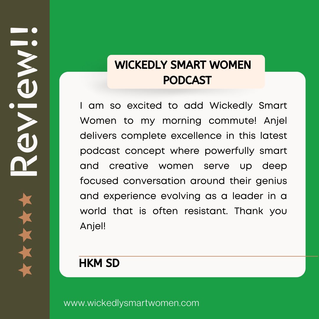 Thank you so much for taking time out of your day to leave us this feedback. It’s always a joy to find new listeners for our show. Thank you so much. 💕

🥳 linktr.ee/wickedlysmartw…

#podcastreviews #Wickedlysmartwomenpodcast #podcasters #podcasterlife