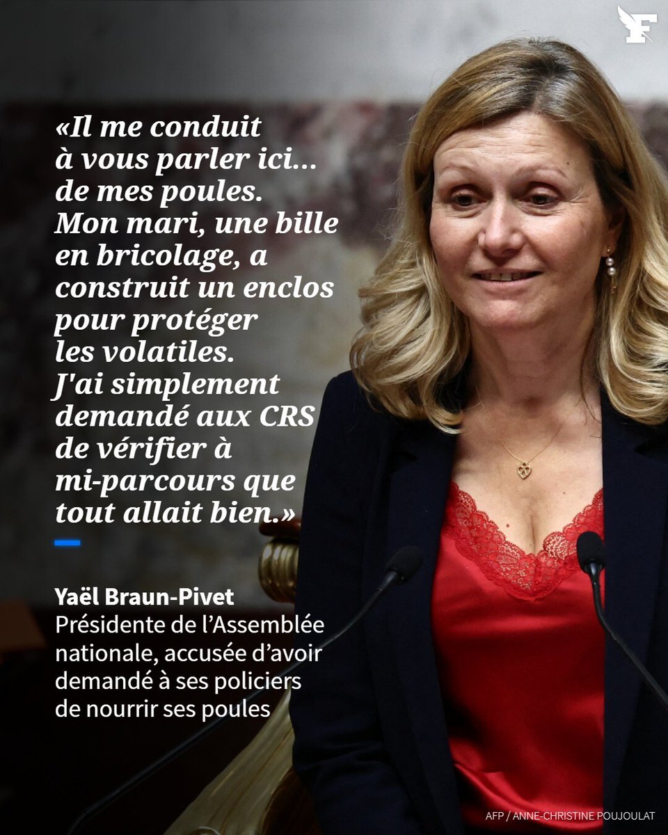 Accusée par Le Canard enchaîné d’avoir demandé à ses policiers de nourrir ses poules lors de ses vacances en famille, Yaël Braun-Pivet a réagi sur Instagram. →l.lefigaro.fr/YG6