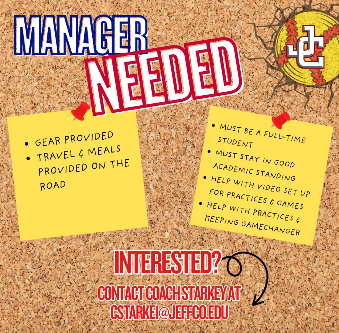 Jeffco_softball's tweet photo. Contact us if interested! 
cstarke1@jeffco.edu https://t.co/s8HqJhb8fg