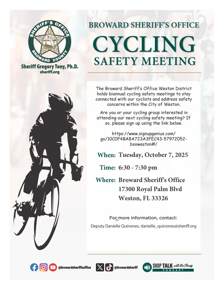 Broward Sheriff's Office Weston District (@bsoweston) on Twitter photo 