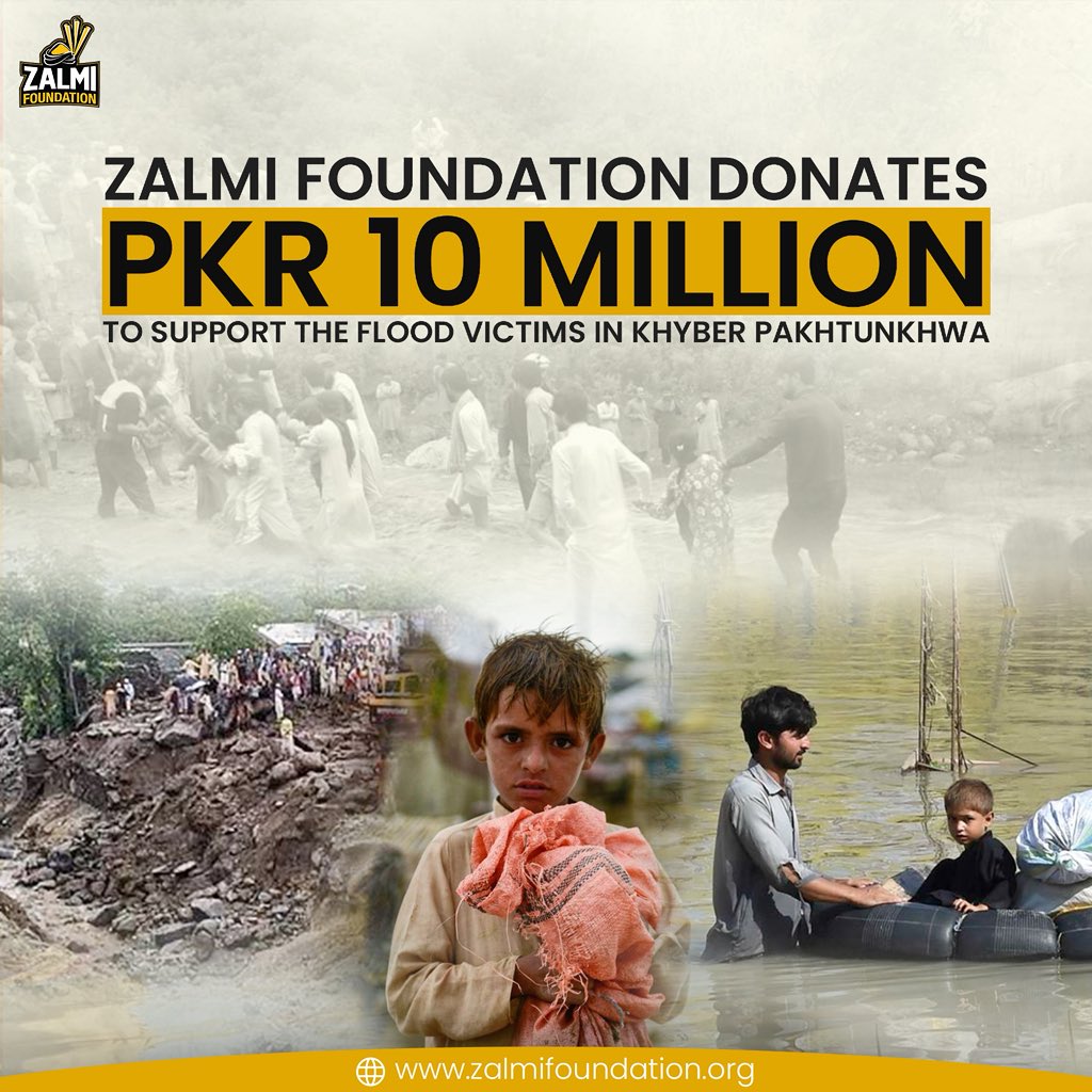 Standing united in the face of disaster, Zalmi Foundation has pledged PKR 10 million to support flood victims in Khyber Pakhtunkhwa. 💛 

From emergency relief to rebuilding lives, Together, we will heal. Together, we will rebuild.

#Zalmi #ZalmiFoundation #KPFloodRelief