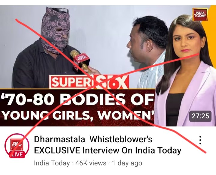 Fake news alert 🚨 #Dharmasthala 
Come and show 70 to 80 young girl bodies or else shut your Dalal media. Don't play with Hindu beliefs, how much left ricebags paid to your channel to spread Fake news? <a href="/Akshita_N/">Akshita Nandagopal</a> <a href="/IndiaToday/">IndiaToday</a> <a href="/sardesairajdeep/">Rajdeep Sardesai</a> <a href="/karkalasunil/">Sunil Kumar Karkala</a> <a href="/BJP4Karnataka/">BJP Karnataka</a> <a href="/HMOIndia/">गृहमंत्री कार्यालय, HMO India</a>