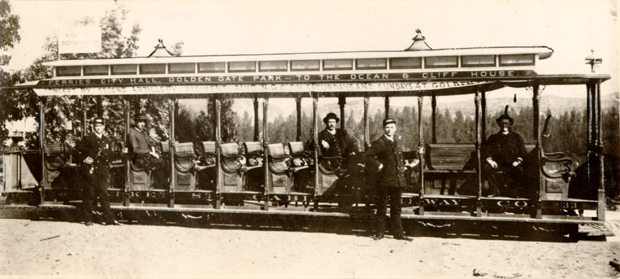 Very cool!  Nice open car too! Open cars to the Park were popular during the 1894 Fair--cable cars then. Ran on Haight St. 1883-1906-helped popularize the Park &amp; nearby cafes, bike shops, etc. for weekend visitors, who now had a way to reach that destination.