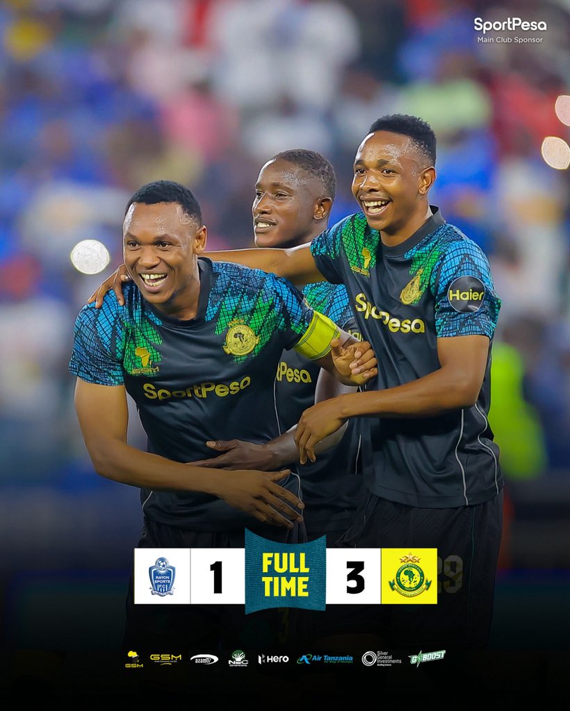 YoungAfricansSC's tweet photo. 𝐅𝐔𝐋𝐋 𝐓𝐈𝐌𝐄⏱️ | Rayon Sports 1 - 3 Young Africans SC

#timuyawananchi 
#daimambelenyumamwiko https://t.co/3XN5YoWcRZ