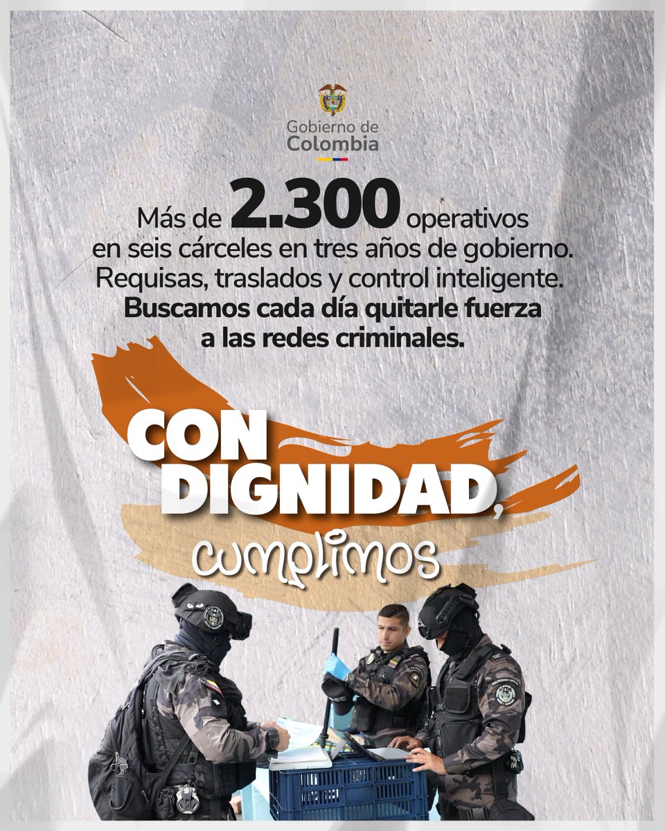 ✊ Son cientos de operativos estratégicos para cerrarles el paso a las redes criminales, gracias al trabajo articulado y comprometido de quienes le sirven al país.
#ConDignidadCumplimos 
#PetroLeCumplióAlPaís