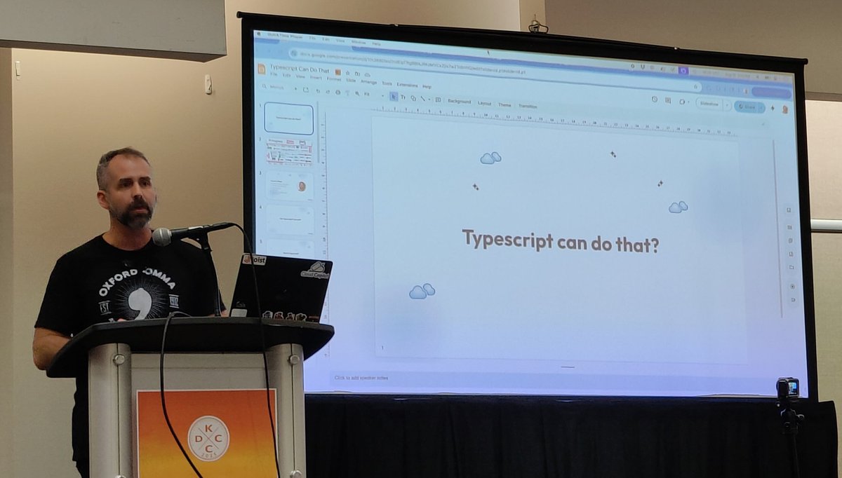 Faelor's tweet image. Enjoying fellow Omahan Dave Kerber present &quot;TypeScript Can Do That?&quot; at #KCDC2025!

Realizing I really need to write more TS!