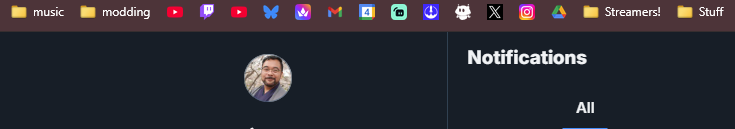 Some of y'all don't understand what a bookmark toolbar is and it shows.