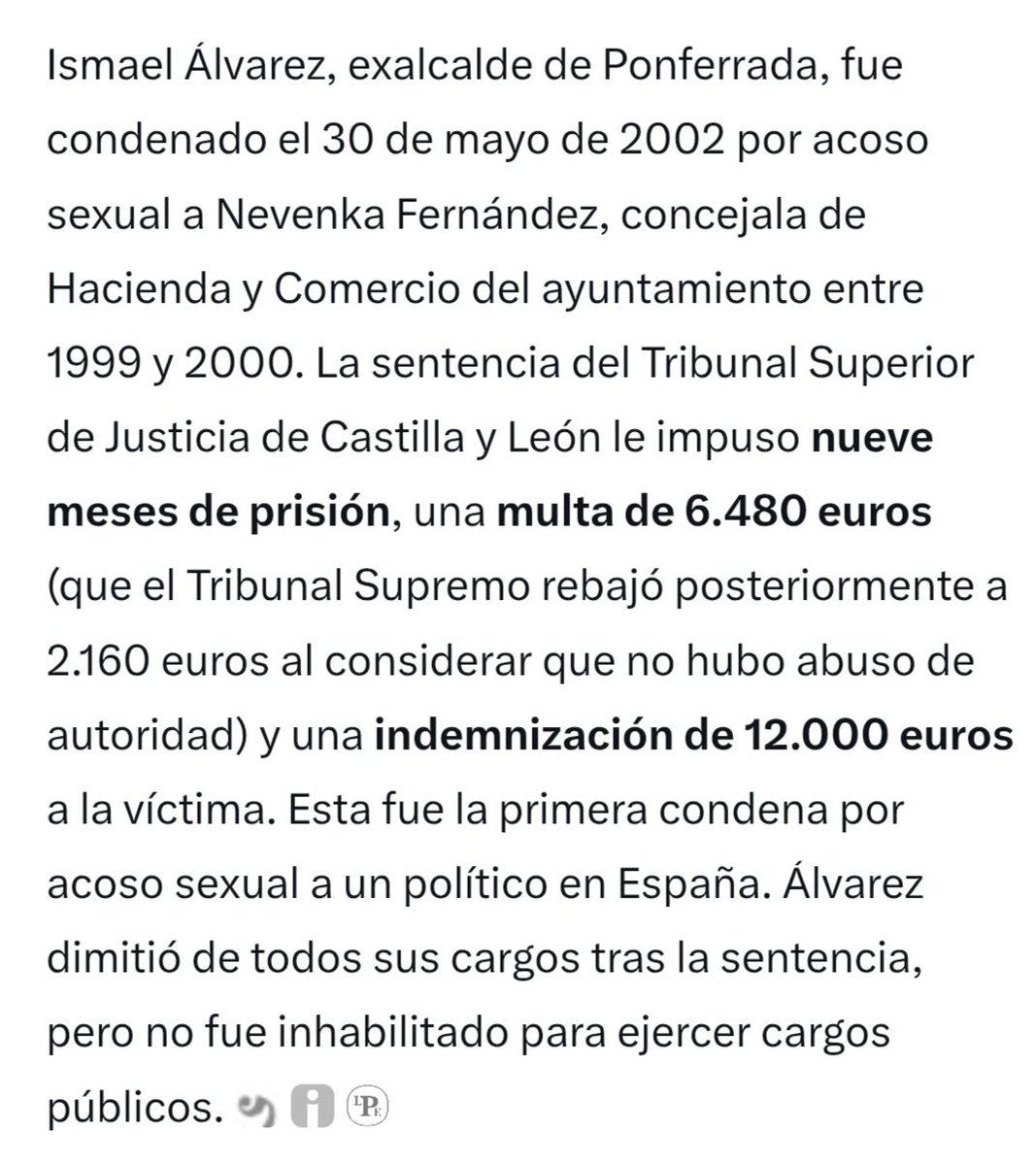 Recordemos quien es el acosador sexual de Nevenka, sus tentáculos del PP son muy largos, a pesar de los años transcurridos, sigue sin pedir perdón y sin aceptar la sentencia. Recomiendo ver la película. 
#Nevenka 
#ViolenciaMachista
#Netflix 
#Movistar