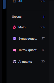 finally starting to use axioms wallet tracking groups

Gonna help so much especially waiting for big launches, should I leak my list of 555 wallets?