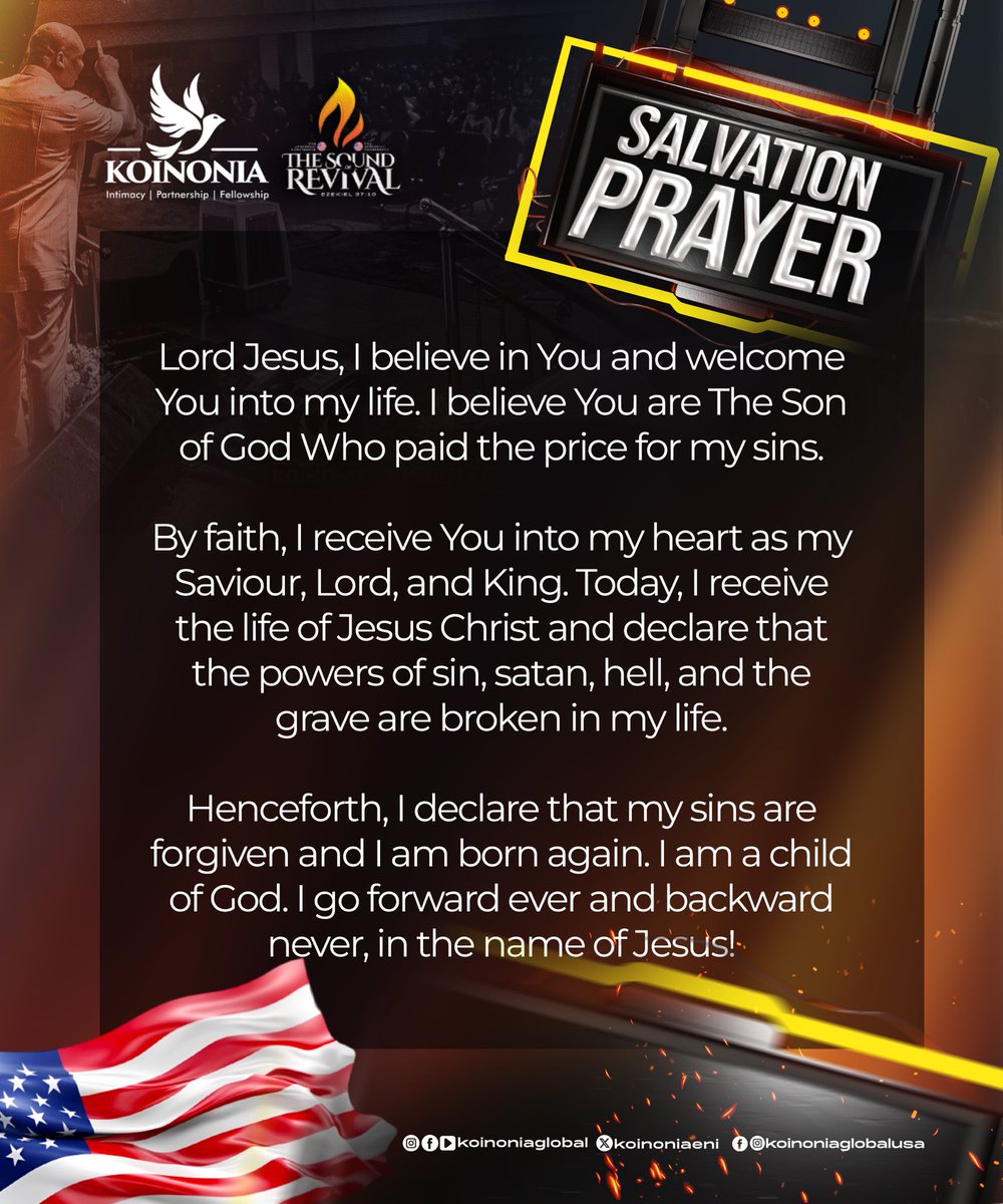 SALVATION PRAYER 

"Behold, I stand at the door, and knock: if any man hear my voice, and open the door, I will come in to him, and will sup with him, and he with me." — Revelation 3:20 (KJV)

Jesus is reaching out to you. His gentle knock on the door of your heart is an