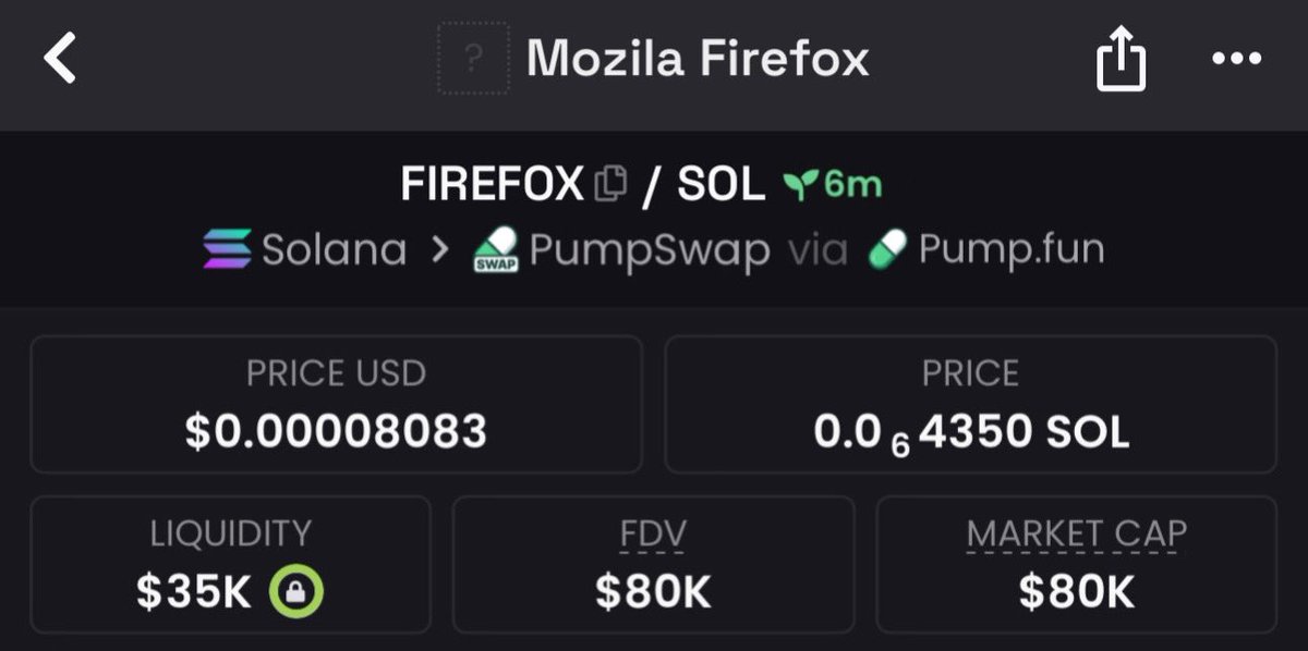 coinorix's tweet image. My Private TG is holding #FIREFOX 

📈 At $80k MC 

CA : GA2LvBQq7qYTsYinaSMTLSDTyk8SmYmpgBqiA2hHpump

🔔 On my TG