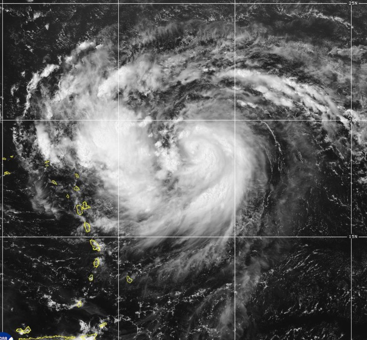 Erin has become the first Atlantic Hurricane of the 2025 season. Erin remains in the central Atlantic with max winds of 75 mph moving WNW over the next few days, then becoming a Major Hurricane and turning northward early next week. See the latest at nhc.noaa.gov #flwx