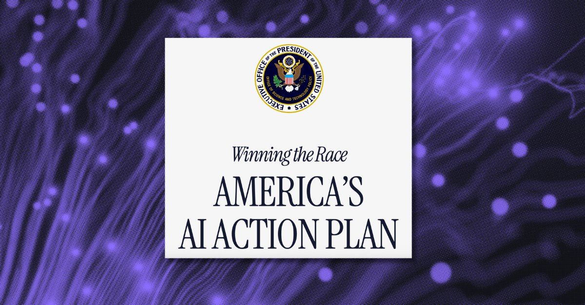 Securing the Future at Speed: Exiger Applauds <a href="/WhiteHouse/">The White House</a>'s #AIActionPlan as a bold and essential commitment to securing U.S. leadership in artificial intelligence bit.ly/45jRvrz

“At Exiger, we push AI as far and as fast as possible; the nation must do the same. AI
