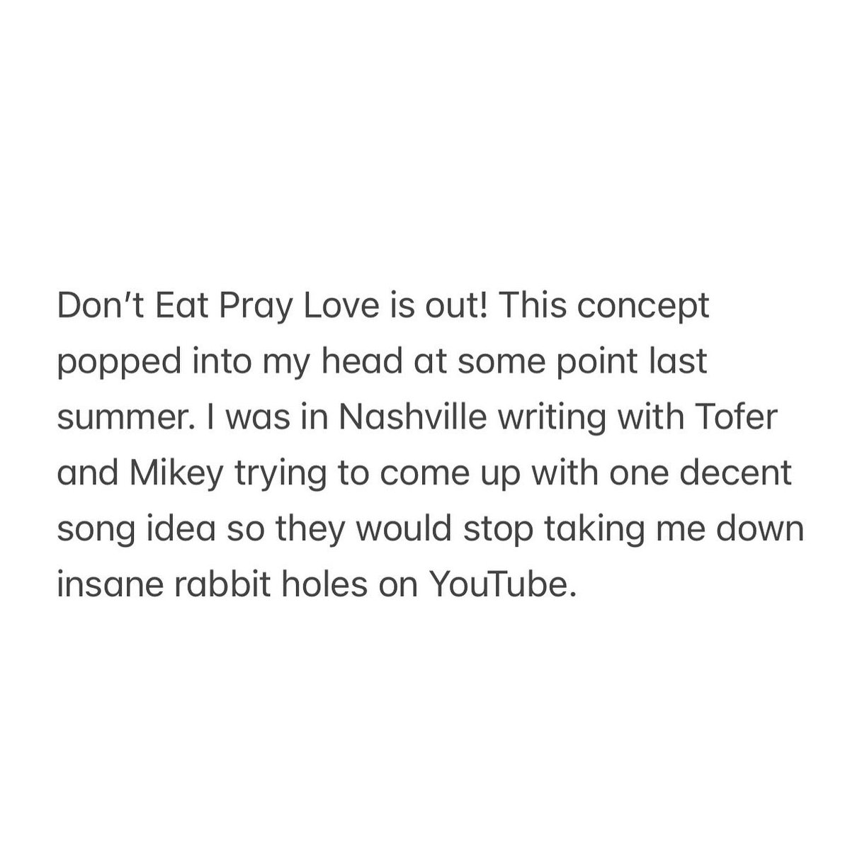 My new single “Don't Eat Pray Love” is out today ❤️\u200d🩹 very proud of this  song. I hope yall love it https://t.co/tOIz2qB5Bj, image size:1200x1200