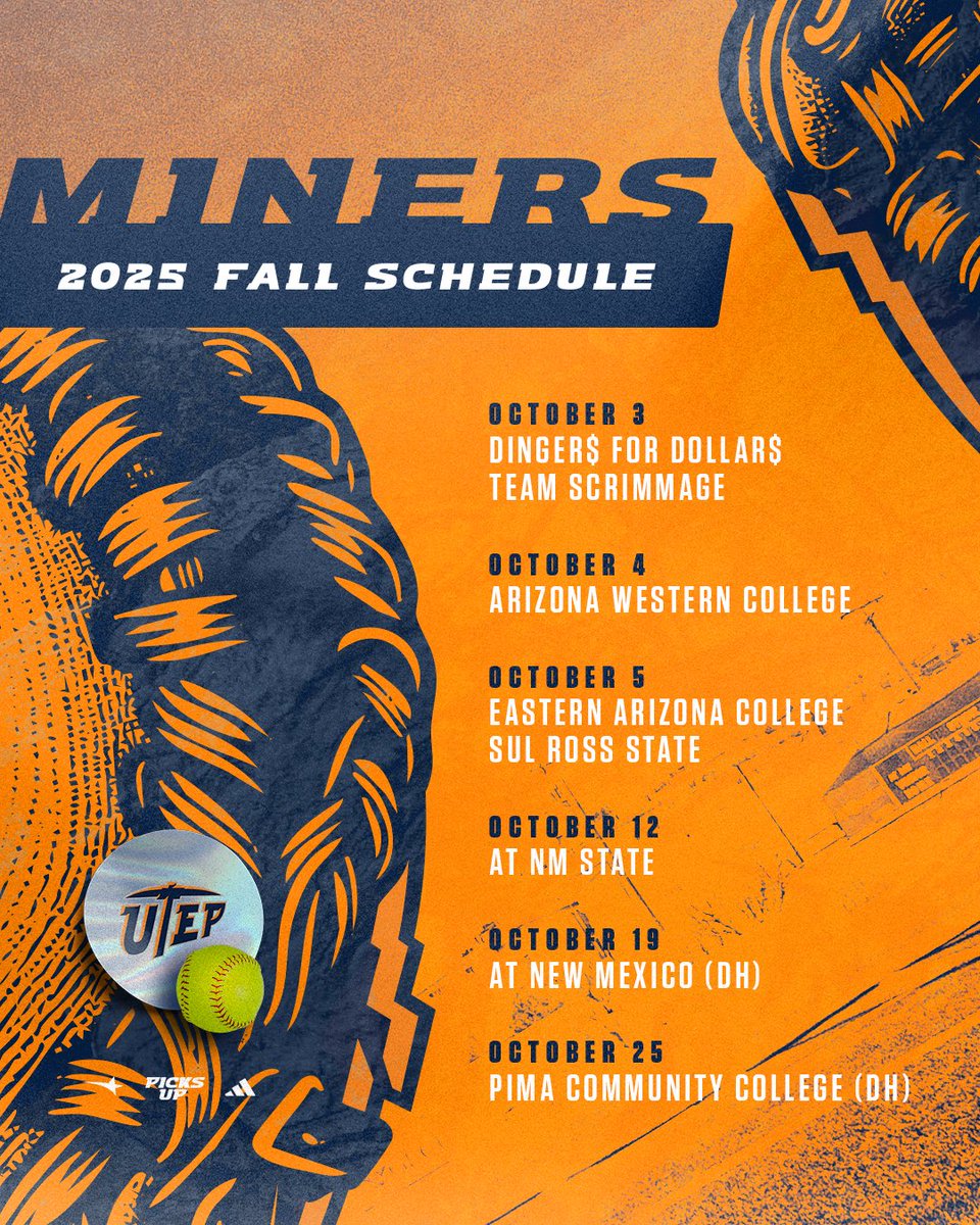 hello fall ball 🫶🥎

we got 7️⃣ home events + roadtrips to NMSU &amp; UNM. All home events = 🆓 admission!

#PicksUp