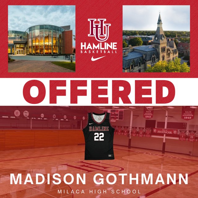 Madison Gothmann (@gothmannmads11) on Twitter photo I am blessed to receive an offer to play for <a href="/HamlineWBB/">Hamline WBB</a>!! Thank you, coach Hersch and assistant coach Bernardy, for this opportunity! I am blessed to receive an offer to play for <a href="/HamlineWBB/">Hamline WBB</a>!! Thank you, coach Hersch and assistant coach Bernardy, for this opportunity!