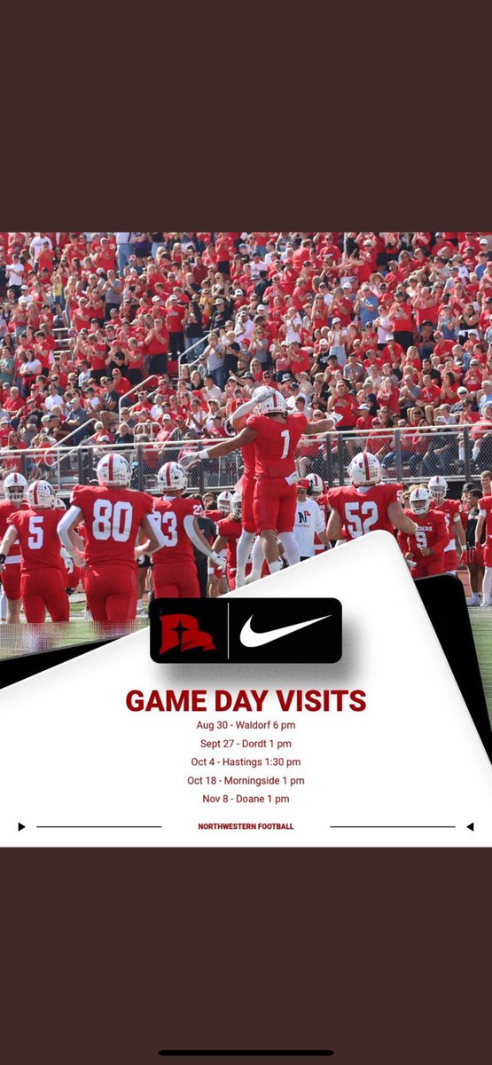 Thankful for the Gameday visits! <a href="/nwc_fb/">Northwestern College Football</a> <a href="/Gregwill_74/">Gregory Will</a>
