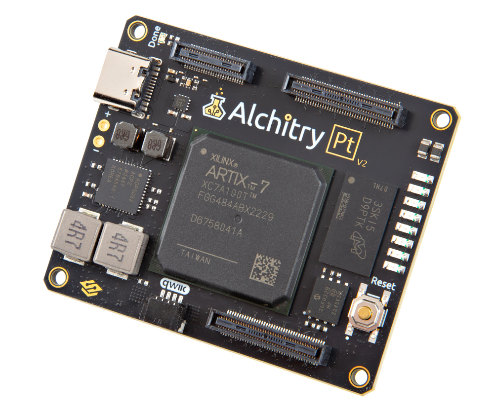 sparkfun's tweet image. Alchitry Pt V2 has landed! 💎
Experience platinum-tier performance with the Alchitry Pt V2, our most premium FPGA board optimized for high-speed communication in a minimal footprint.
Learn more @ hubs.ly/Q03C-pGM0