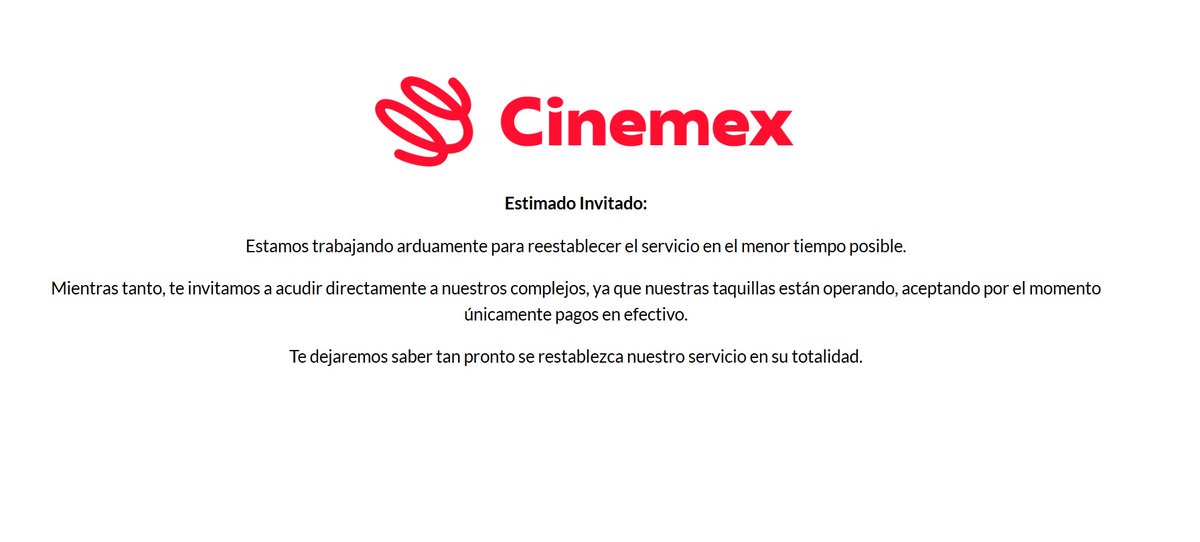 Bueno... tocará esperar a que el Tio <a href="/Cinemex/">Cinemex</a> reestablezca el sitio para poder comprar los boletos de Kimetsu.