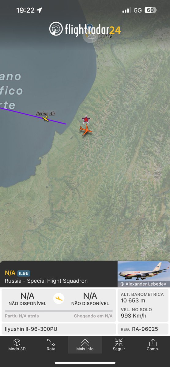 Aqui segue provavelmente o maior problema do mundo!  Putin.  Nem call sign o avião leva!!