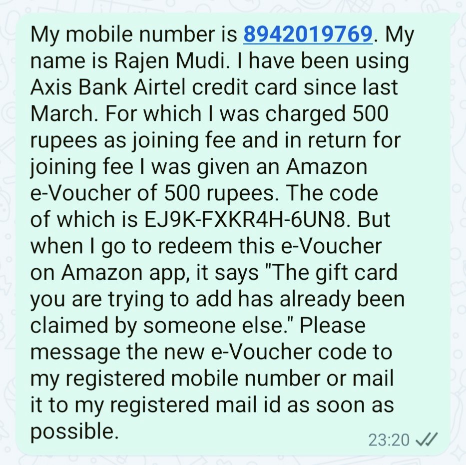 RAJEN20's tweet photo. Please resolve my problem quickly, I am very disappointed with your service @airtelindia @Airtel_Presence @airtelnews @airtelbank https://t.co/2zbMhsliOW