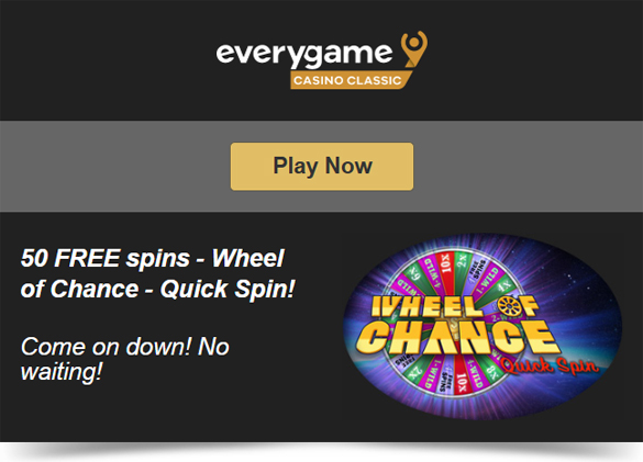 NoDepositForum's tweet image. EVERYGAME CASINO CLASSIC NO DEPOSIT BONUS - 50 FREE SPINS ON &apos;WHEEL OF CHANCE QUICK SPIN&apos;
tinyurl.com/5cjwe9ke
#everygame #everygamecasinoclassic #nodepositbonus #freespins