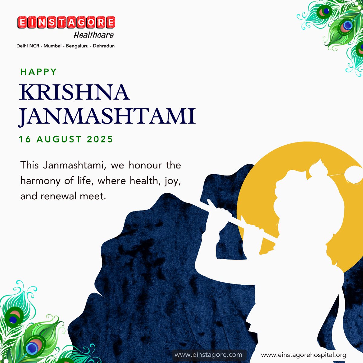 In the dance of life, act with courage, love with compassion, and let the Divine play its part.

Happy Janmashtami !
.
.
.
.

#Janmashtami2025 #KrishnaWisdom #BhagavadGita #PurposeWithCompassion #Einstagore #LeadWithDharma #HareKrishna #RadhaKrishna #ISKCON