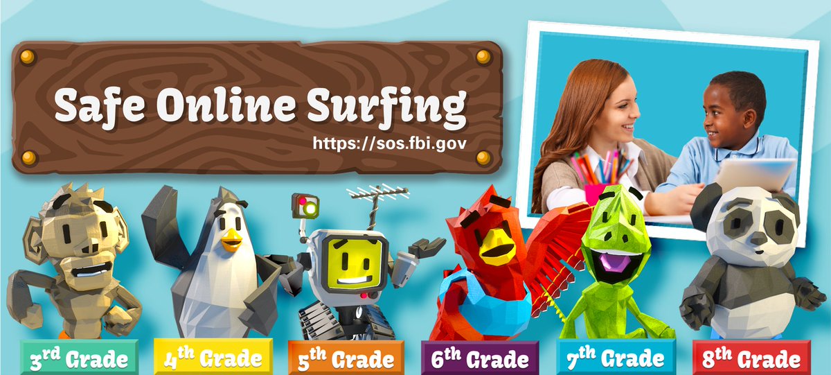 Do your kids spend time online? Take steps to protect your loved ones from online predators. Visit sos.fbi.gov and register your 3rd – 8th grader for the fun and free FBI Safe Online Surfing Challenge.
