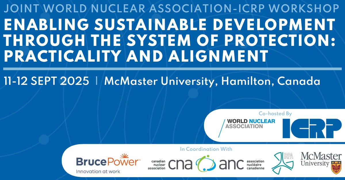 Register today! On 11-12 September, ICRP and WNA are hosting a joint workshop.

For more details on the event, programme, and registration, please visit the following link: ow.ly/Rn2G50WGKqS  

#ICRP #WNA #Enablingsustainabledevelopment #Jointworkshop #Radiationsafety