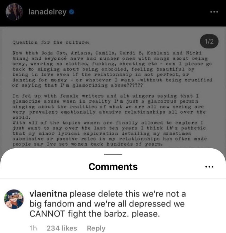 <a href="/NICKIMINAJ/">Nicki Minaj</a> the Lana fan lmfaooooo😭😭😭😩