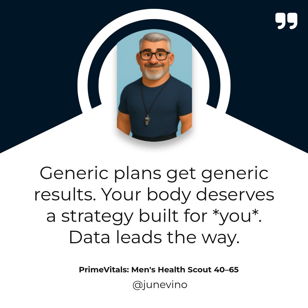 CoachA35's tweet image. Generic workouts fail.

Your health data is key. Get a custom plan built for *your* body.

Train smart.

Ready to reset? Start your 7-Day Prime Reset Plan today.
junevino.gumroad.com/l/PrimeVitals
#MensHealth #CustomWorkouts #DataDrivenFitness #PrimeVitals #FitnessOver40