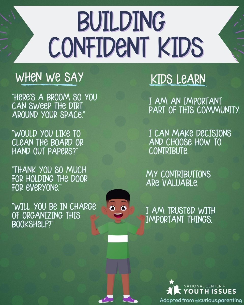 NCYI's tweet image. This kind of positive reinforcement has lasting effects. As you're planning out the start of the school year, what tips do you have for helping to build confident kids?

#ConfidentKids #positivereinforcement #buildconfidence