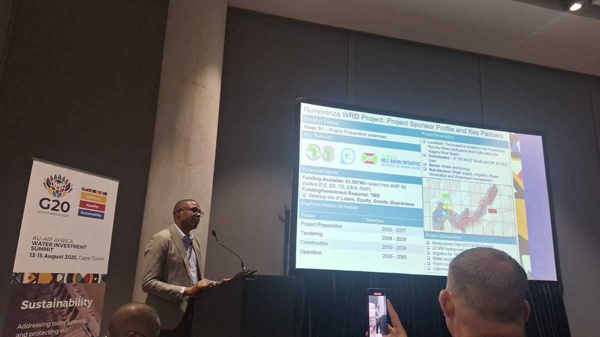 AWFbroadcast's tweet image. At @AipWater Investment Summit in #SouthAfrica held on the sidelines of the @g20org summit, the African Water Facility presented its Portfolio of Investment Opportunities covering 70 projects, with the potential to benefit more than 150 million people across Africa.#WaterSecurity