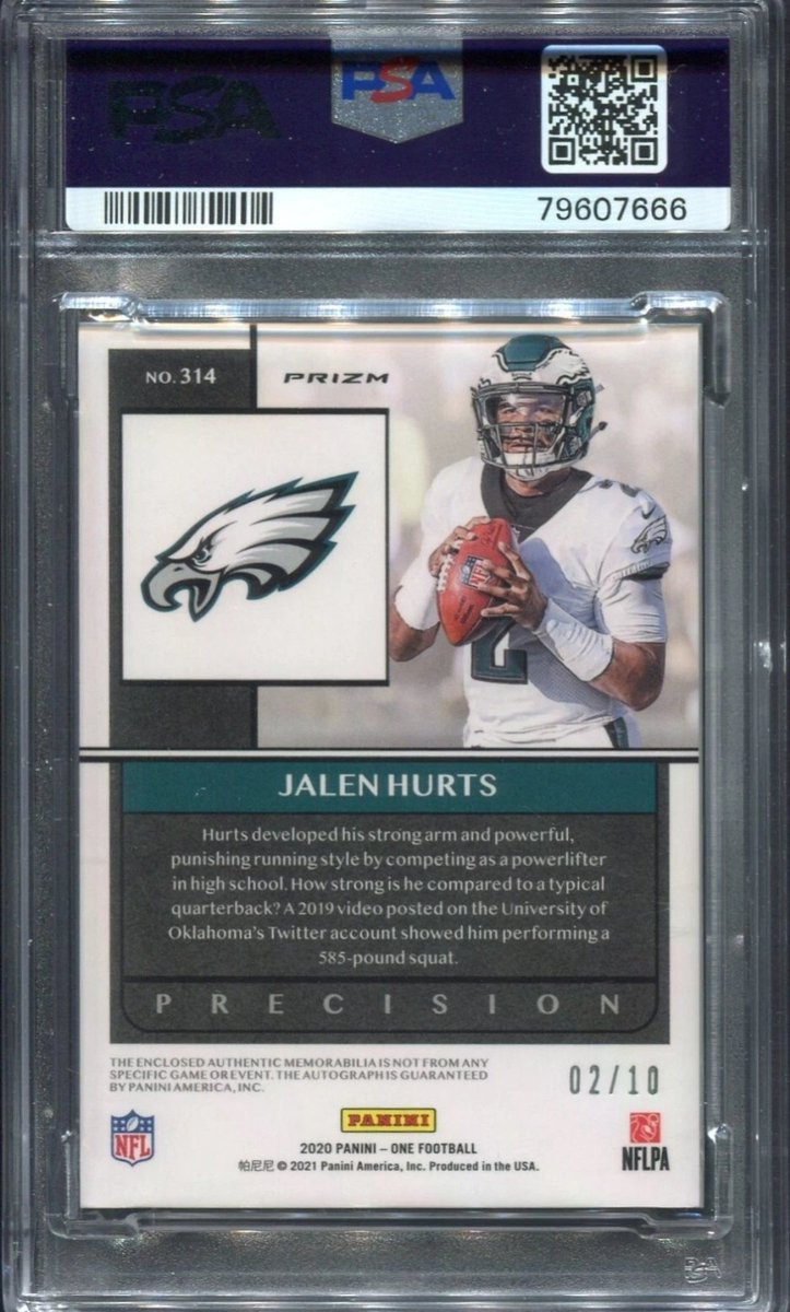 GradedLegends's tweet image. JALEN HURTS 2020 PANINI ONE #2/10 PRECISION BLACK PSA 10 ROOKIE PATCH AUTO RPA

ebay.us/m/5FOmKC

#flyeaglesfly #NFL #sportscards #PhiladelphiaEagles