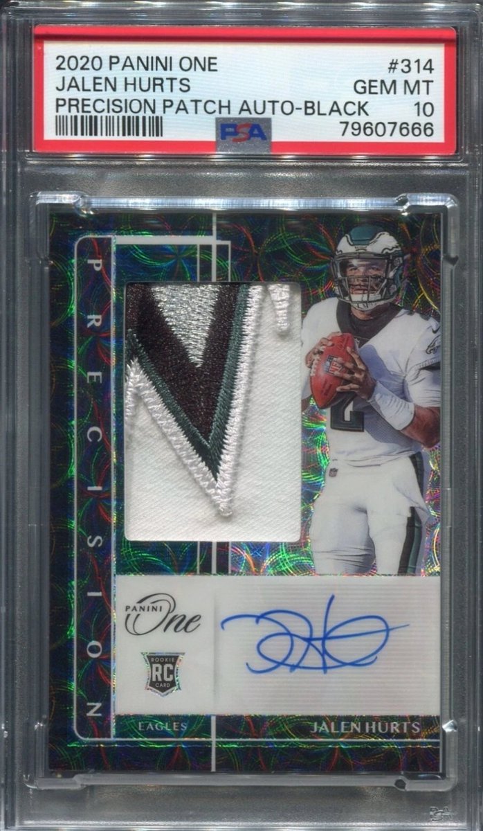 GradedLegends's tweet image. JALEN HURTS 2020 PANINI ONE #2/10 PRECISION BLACK PSA 10 ROOKIE PATCH AUTO RPA

ebay.us/m/5FOmKC

#flyeaglesfly #NFL #sportscards #PhiladelphiaEagles