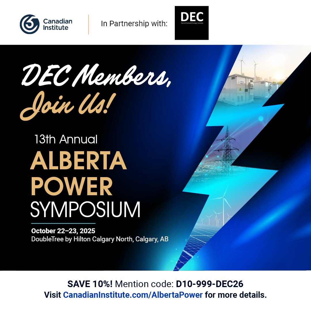 We’re a proud Media Partner for CI's 13th Annual #ABPower Symposium on Oct 22-23, in Calgary! Join
dynamic discussions on the key power sector issues, innovations, and alternative energy developments
that are driving the path to net zero.

Register today: bit.ly/3Jmvtvx